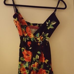 BooHoo Floral Shorts Romper